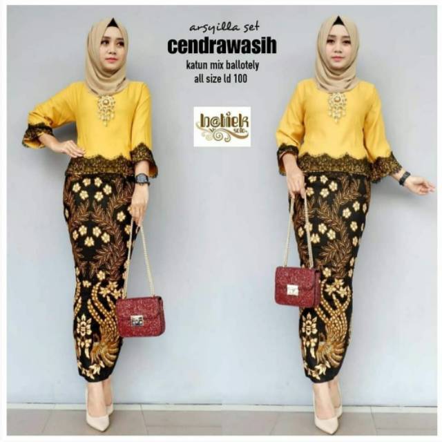 KEBAYA PESTA ARSYILLA SET CENDRAWASIH KEBAYA BATIK PEKALONGAN MODERN MURAH TRENDY