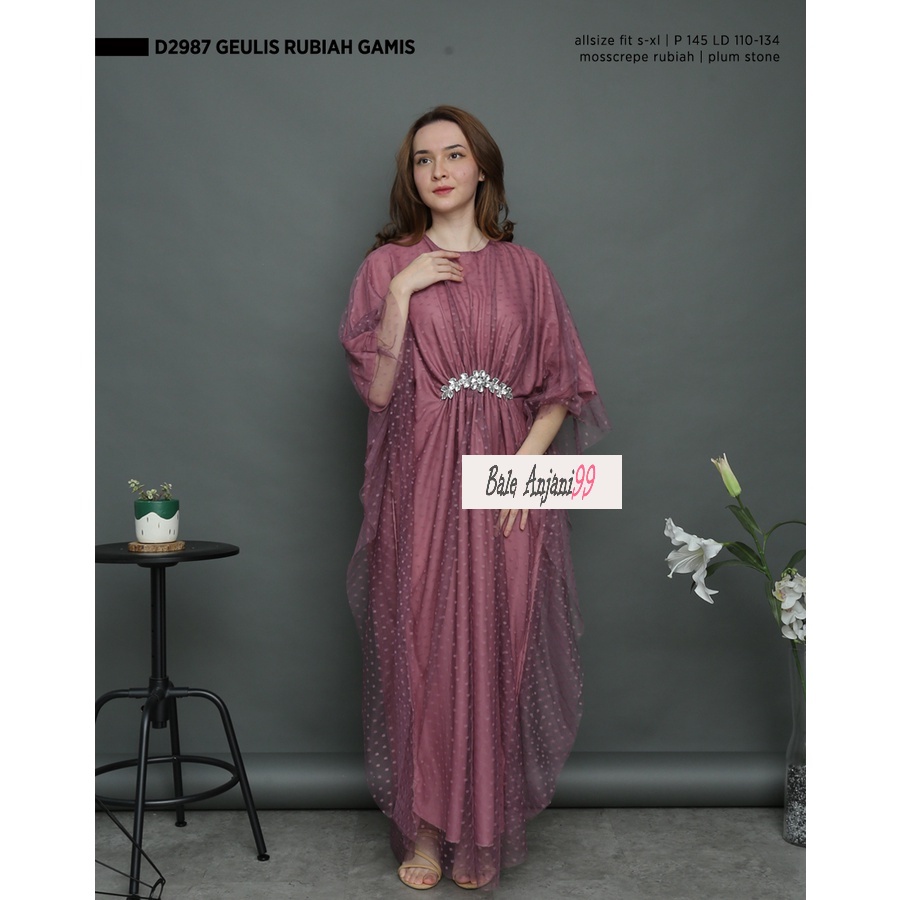NEW ROBE JUBAH BAJU GAMIS SYARI MUSLIM WANITA JUMBO GEULIS RUBIAH GAMIS D2987 LEBARAN2022 DRESS KAFT
