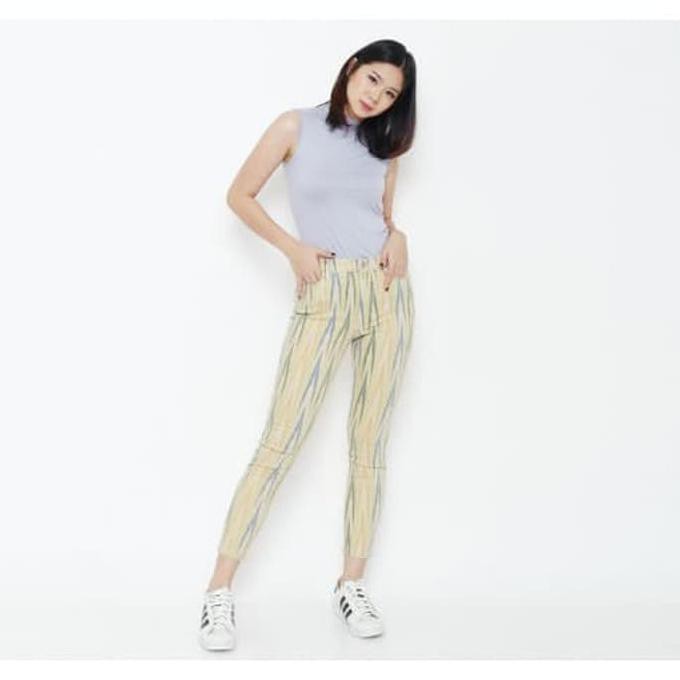 Barang Berkualitas LOFT LFT Curvy Skinny Ankle Sand Dune Ikat Print Pants DISKON