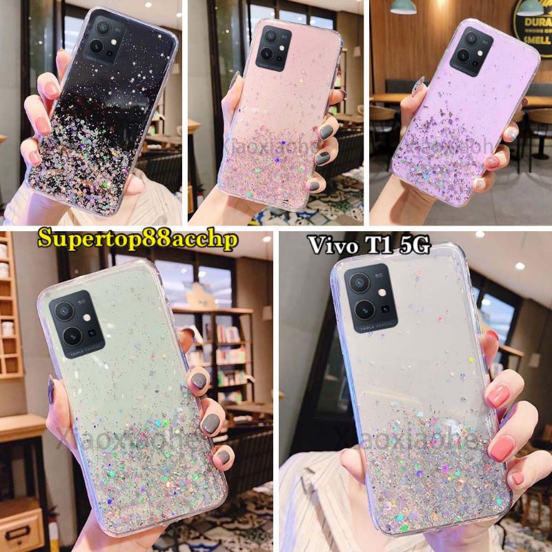 Vivo Y21/Y21S/Y21A/Y21T/Y33T/Y33S/Y01/Y15S/Y75 5G/T1 5G Casing Soft Case Tpu Bahan Premium Glitter Glossy