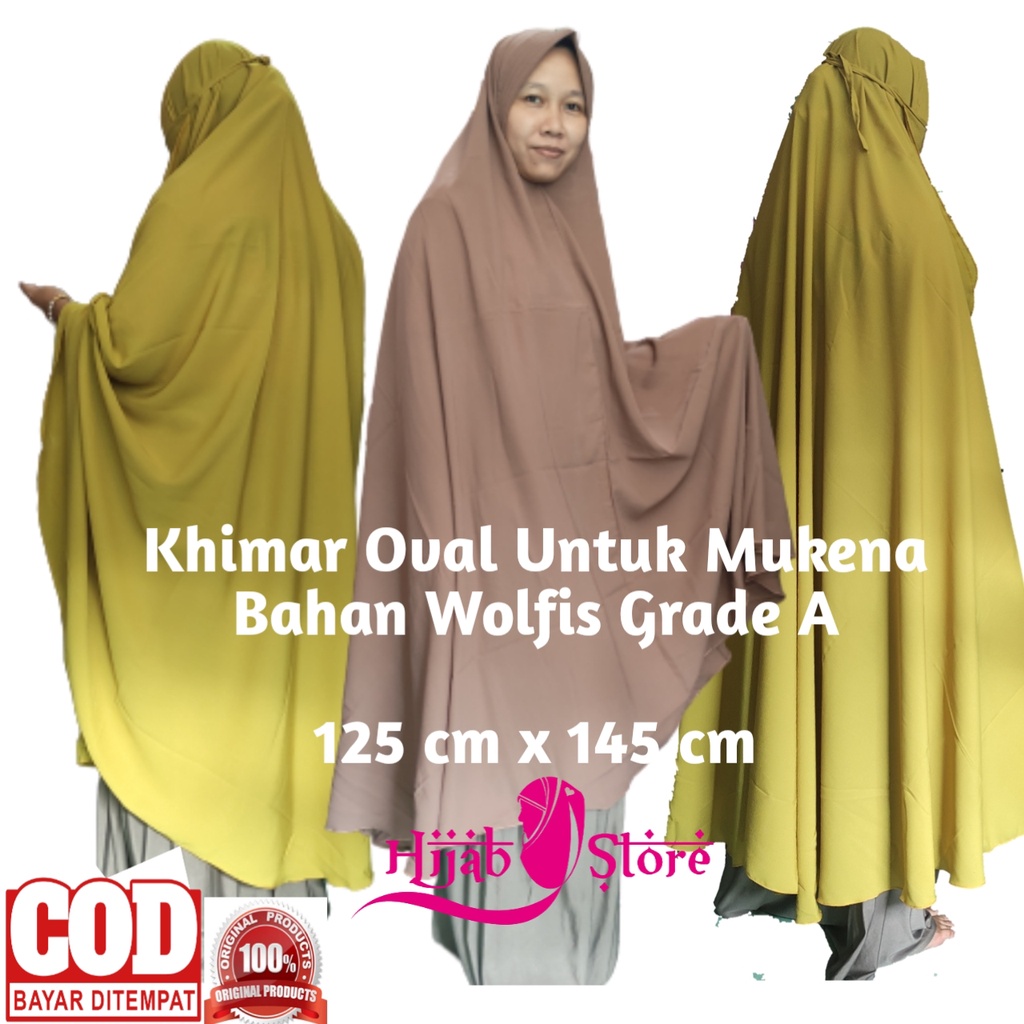 Khimar Syari XXXXL Jilbab Kerudung Bergo Super Jumbo PET 125 x 145 bisa untuk Mukena
