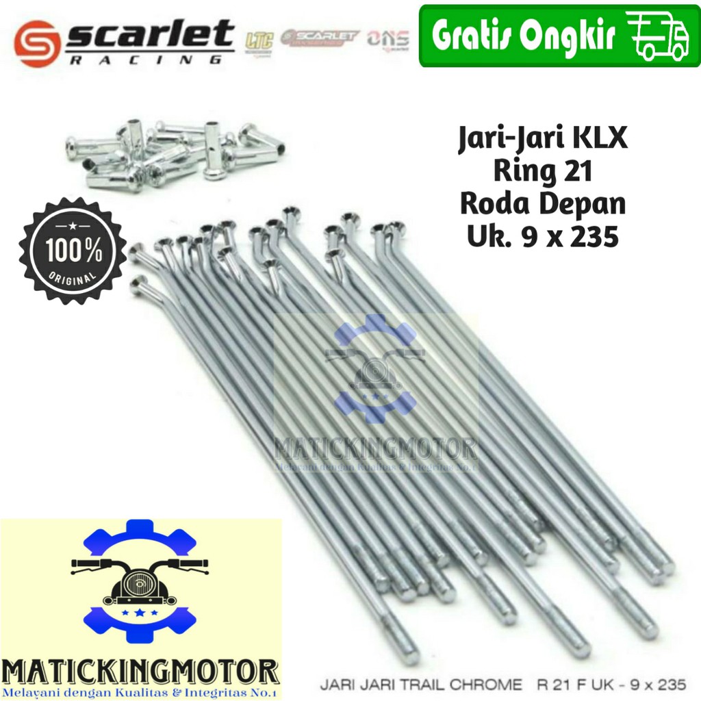 Jari jari motor bukan TDR ring 17 sd 21  KLX - Scarlet Hitam Stainless