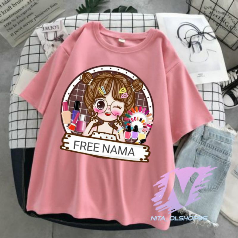 kaos Animasi kartun anak lucu baju animasi make up gratis nama