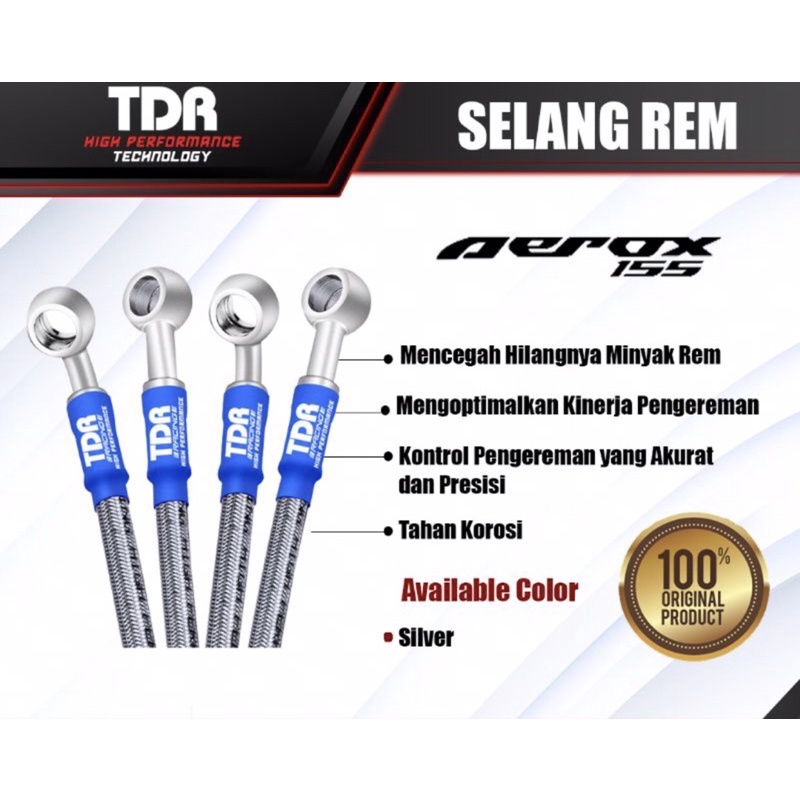 Selang Rem Depan TDR Original 37 inchi / Brake Hose TDR 37 inchi Motor Aerox 155 / AeroxNew