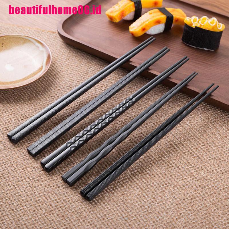 1 Pasang Sumpit Sushi Bahan Alloy Anti Slip Gaya China Jepang