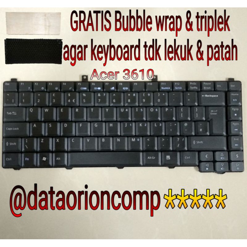 Keyboard Acer Aspire 3610 3620 3630 3680 5000 5040 5050 5510 5620 Black ready