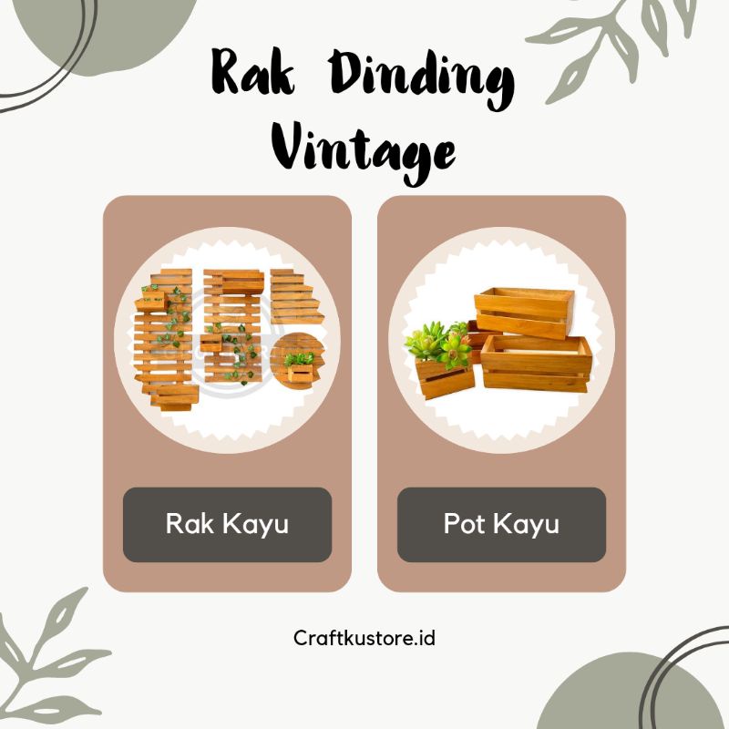 (BISA COD) Rak Dinding Tempel Kayu Vintage