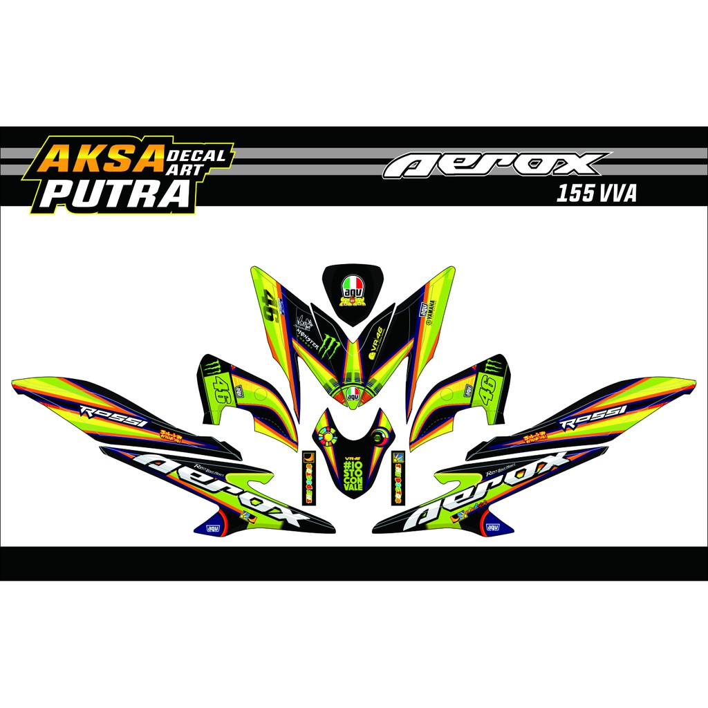 Sticker Aerox 155 Decal Stiker Aerox 155 Full