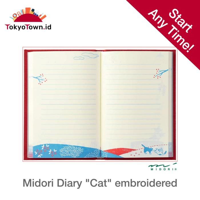 

Midori Diary Catwith Embroidered Bookmark