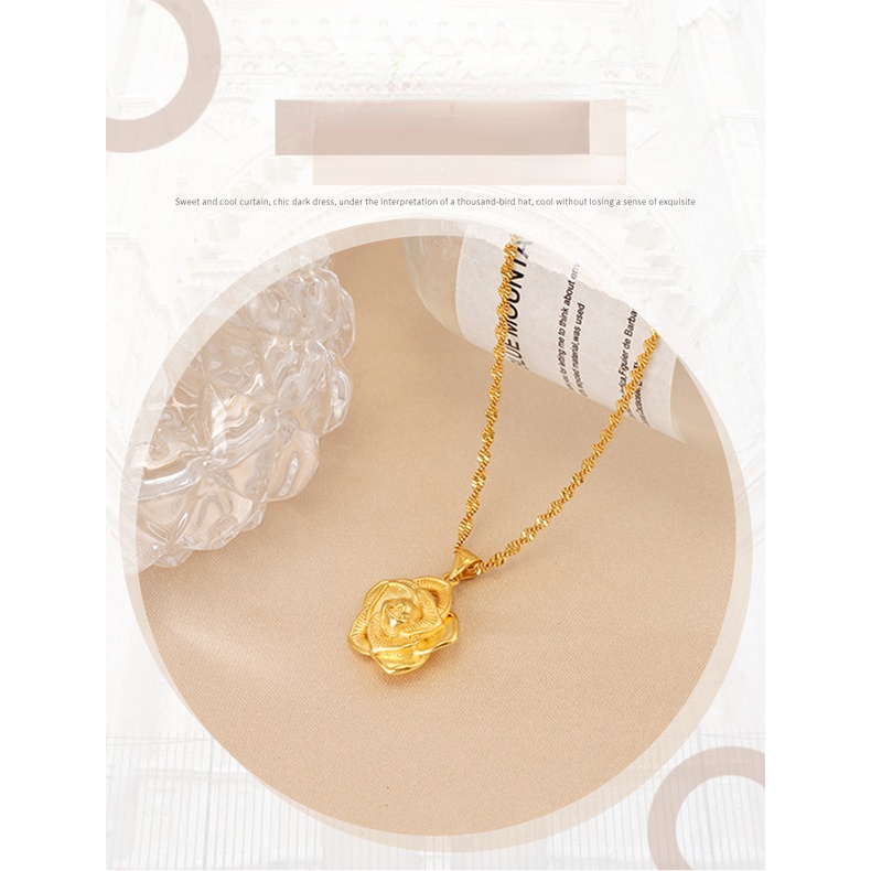 Liontin Bunga Lapis Emas Asli Kadar 375 Gaya Bangkok Untuk Wanita