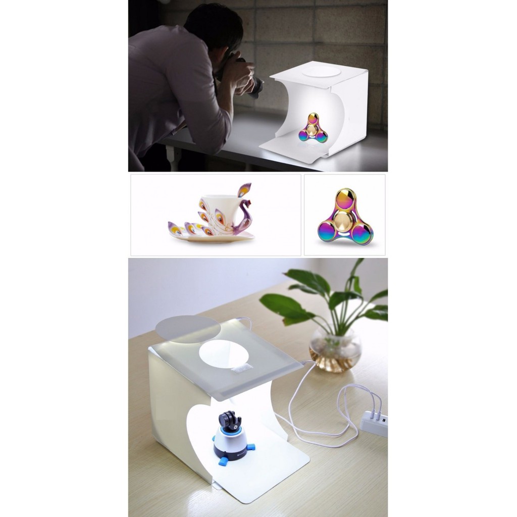 Portable Folding LED Mini Photo Studio with LED Light 22 x 23 x 24 cm