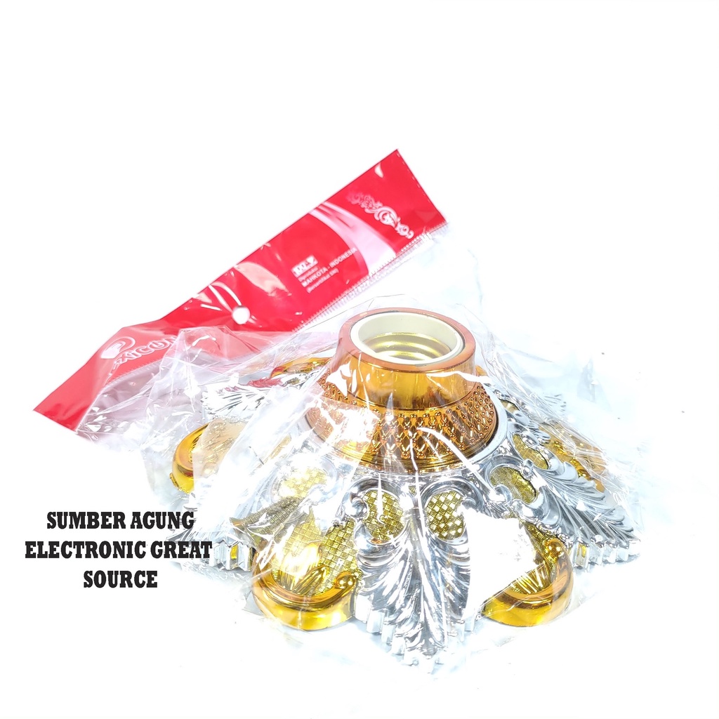 DPL08HSR Fiting Lampu Plafon Fitting Silver Gold Model Kipas Cantik Mewah