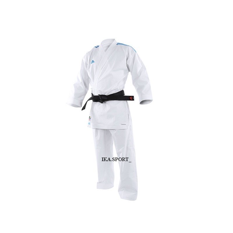 (ADS) WKF ADIZERO NEW UNIFORM WHITE/BLUE KARATE ADIDAS