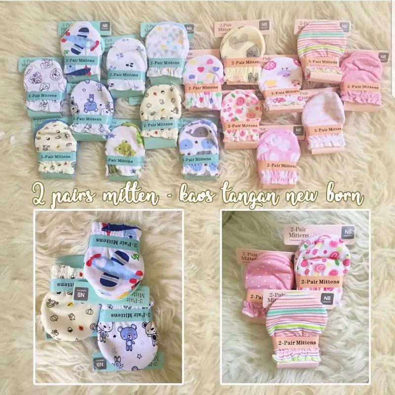 Sarung Tangan Bayi 2 Pasang Mitten Baby Import Premium 1 set isi 2 pasang