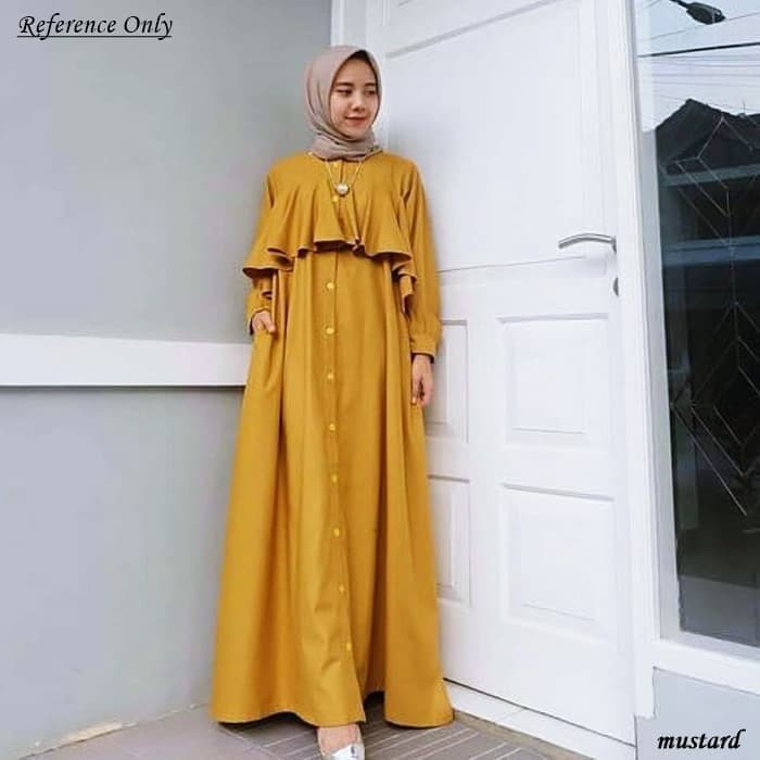 Busana baju dress syari gamis Muslimah Wanita Dewasa Terbaru BS003