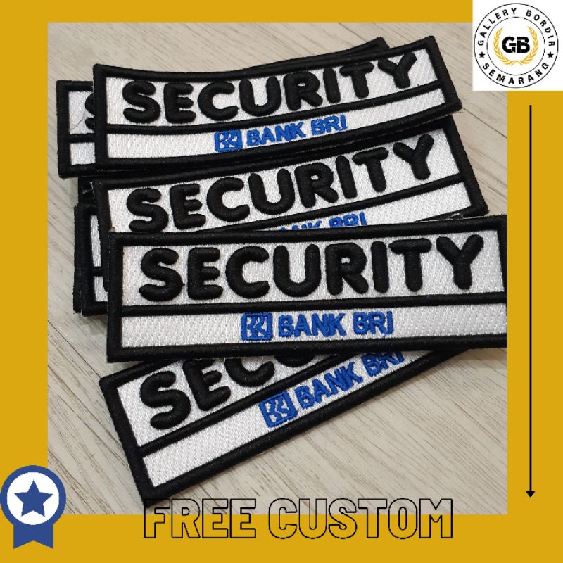 Bordir Timbul Security/ satpam free custom