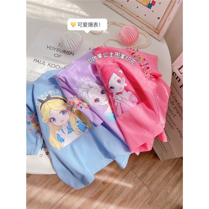 KAOS T-SHIRT BAJU ANAK PEREMPUAN 3D FROZEN ELSA SUMMER STYLE 2022 202233