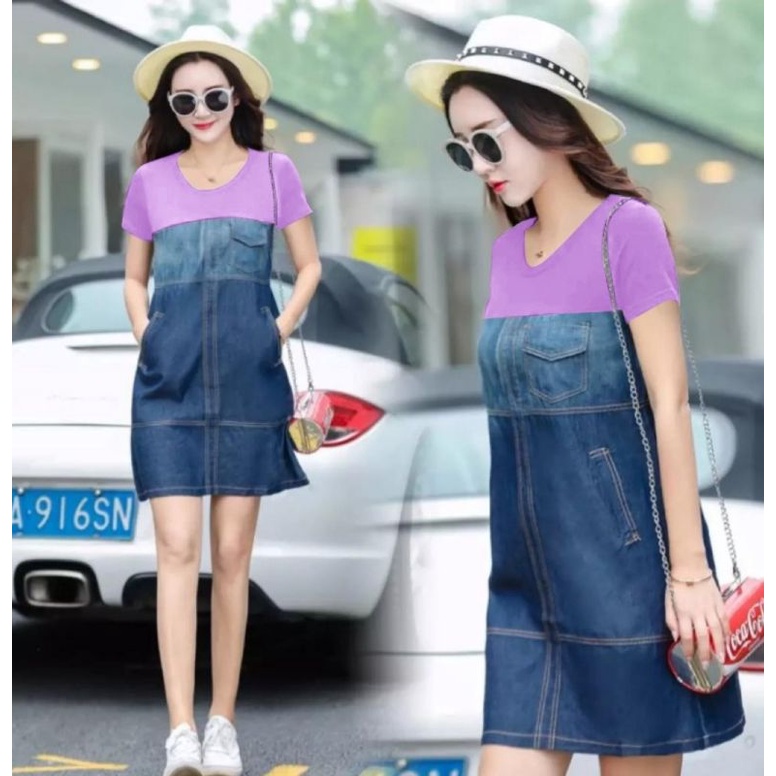 DRESS JEANS WANITA KOMBINASI BABYTERRI