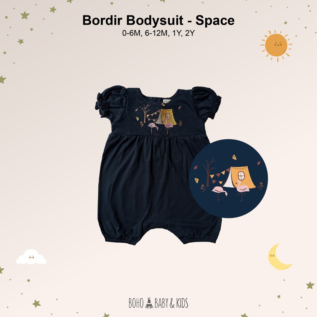 Boho Baby Bordir Bodysuit 0-2 Tahun BohoBaby BohoPanna CBKS-BOHO Space