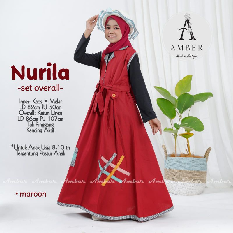 NURILA SET GAMIS OVERAL//SET ANAK//GAMIS ANAK BY AMBER