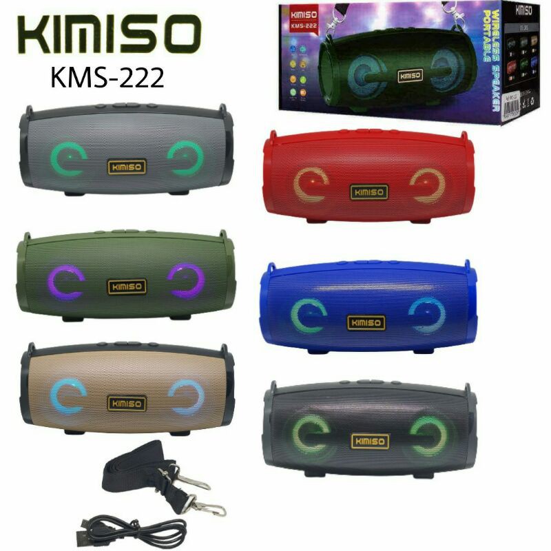 Speaker Bluetooth Led Portable Wireless Speker Stereo KIMISO FM Radio KMS-222 KMS 222