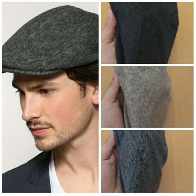 Topi Flat Cap Wool / Newsboy Hat
