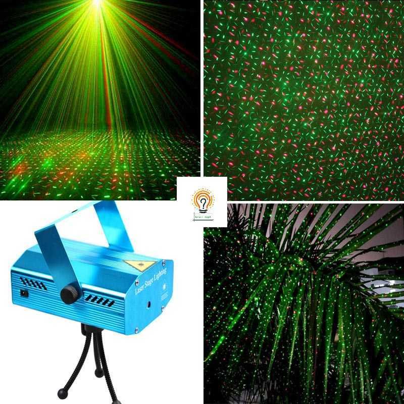 Mini Laser Stage Lighting Sensor Music Lampu Disco Ruangan