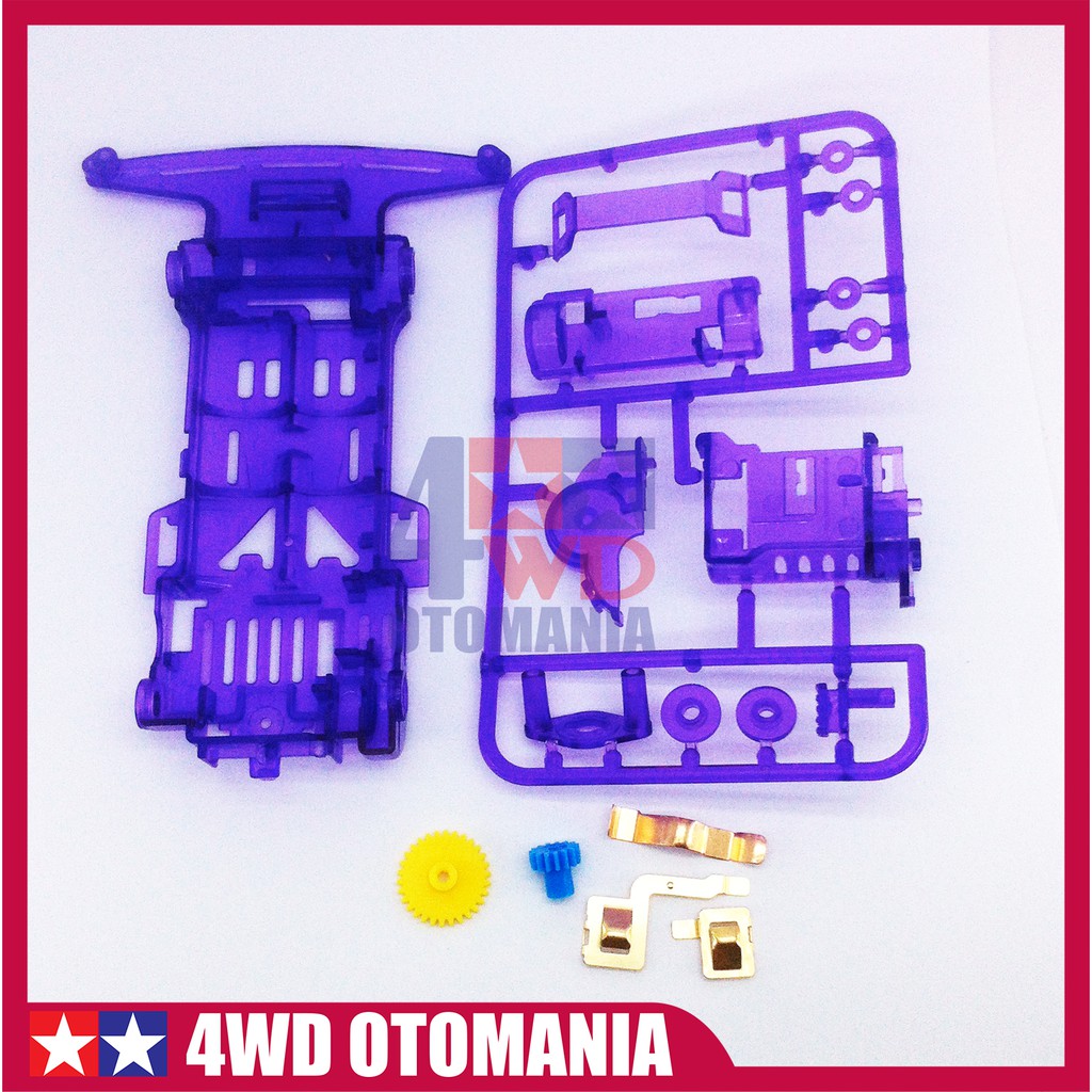 Tamiya # Mini 4WD Chassis Super 1 Transparan Ungu - SNG
