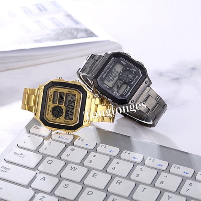 JAM TANGAN MURAH  DIGITAL 168 RANTAI GOLD &amp; SILVER IMPORT GROSIR PREMIUM READY 4 WARNA