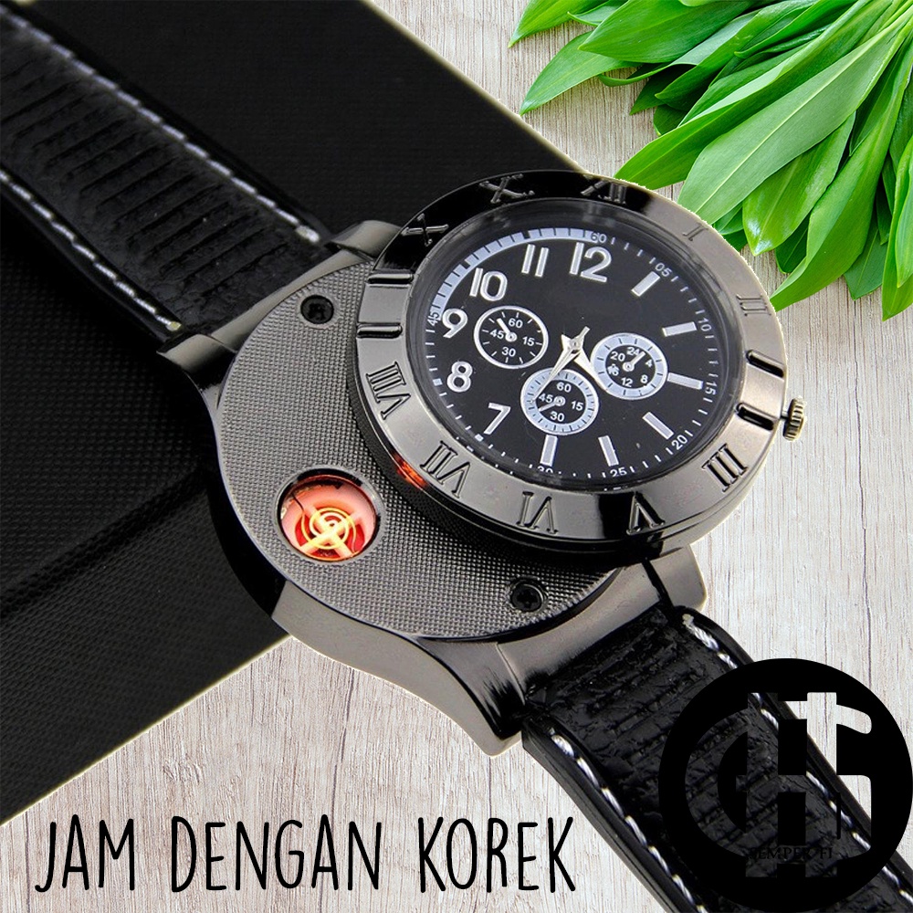 e-SPARK Green Electronic Jam Tangan Korek Api Mancis USB - WL002