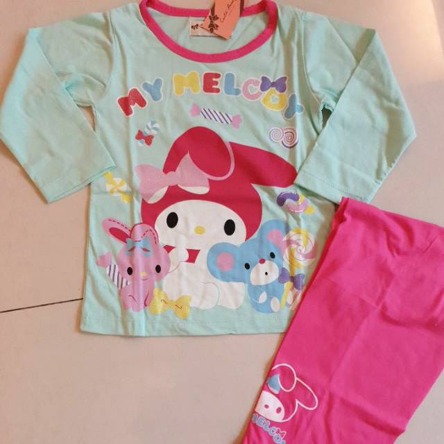 Piyama Anak Perempuan / Stelan Anak merk Cutie Honey size 2 / Set Baju Rumah