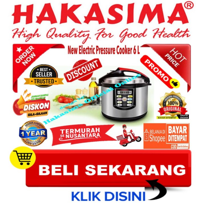 [GARANSI 1 thn] HAKASIMA NEW EPC 6L PROMO BIG SALE RICE COOKER SERBAGUNA PENGHANGAT NASI ELEKTRONIK