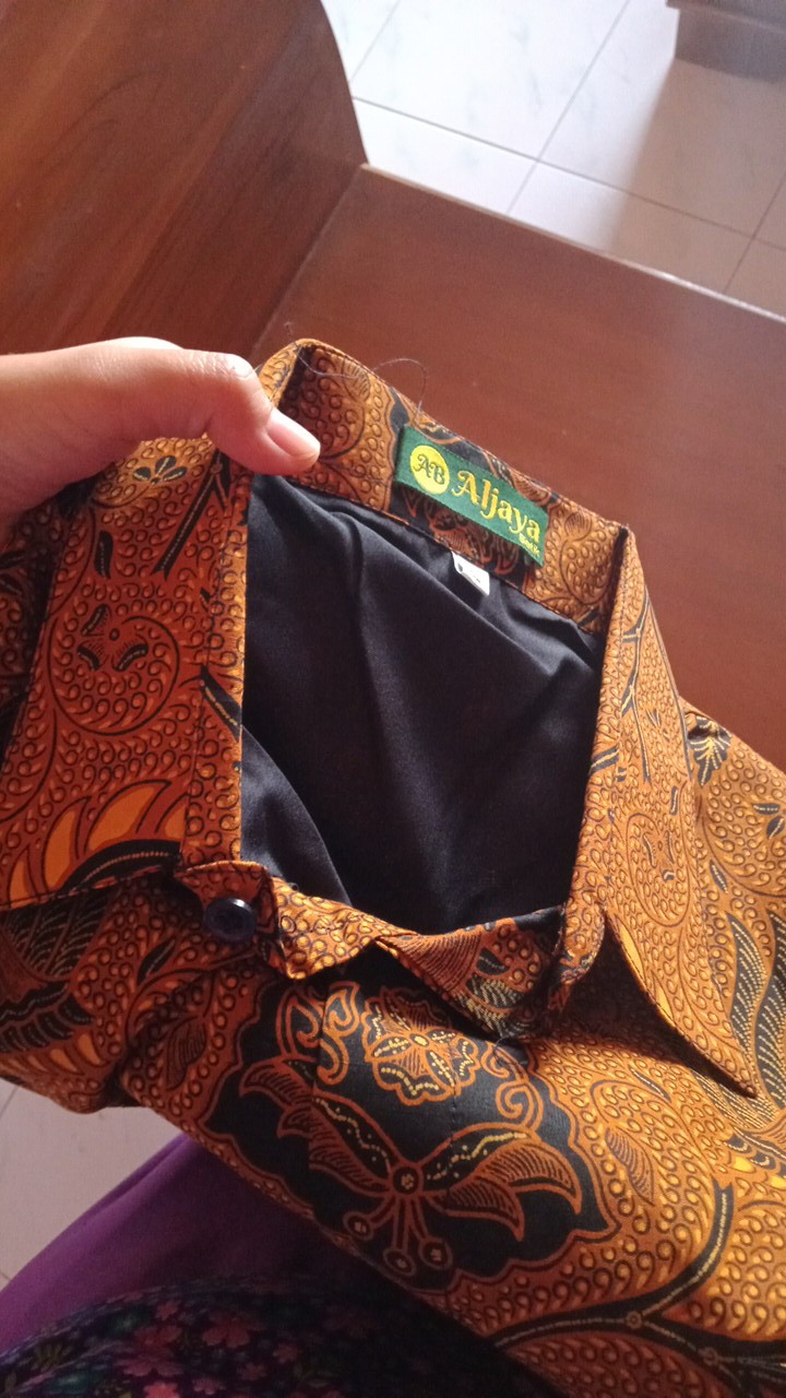 Kemeja Batik Lengan Panjang Tumurun Emas Katun Sragenan Full Furing