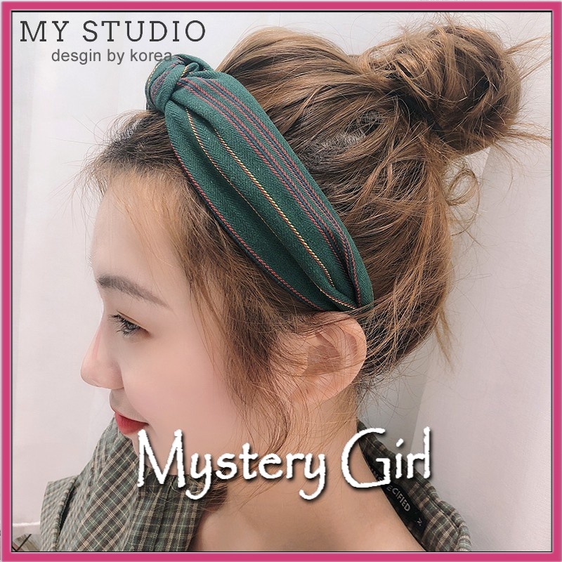 Mysterygirl - Jepit Rambut BANDANA POLOS RAMBUT ALA KOREA BANDA RAMBUT WANITA AKSESORIS Rambut  Motif Bunga Kekinian Import COD