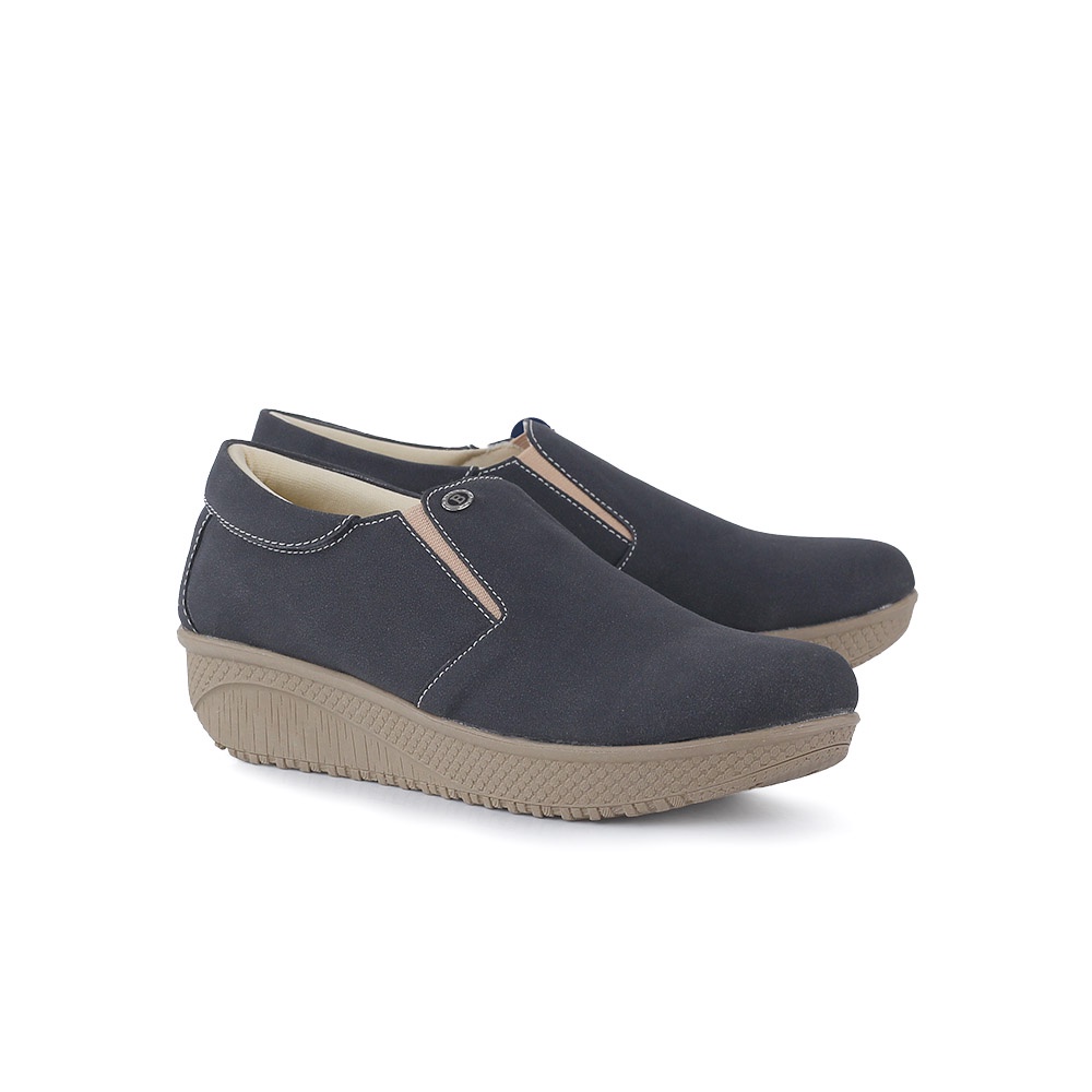 Toko Thabita Sepatu Slip On Wanita Blackkelly Slipon Shoes Kulit Sintetis