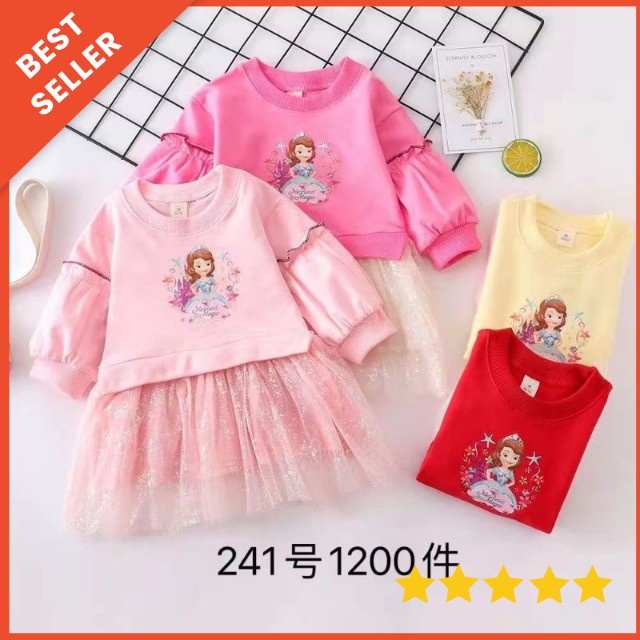 [0-4T] DRESS Sweater import anak perempuan premium Gaun bayi cewek tutu lengan panjang DRESS SOFIA /Dress Anak Perempuan Import/ Gaun Tutu Pesta Lengan Panjang Korea Fashion Style Berkualitas Tinggi