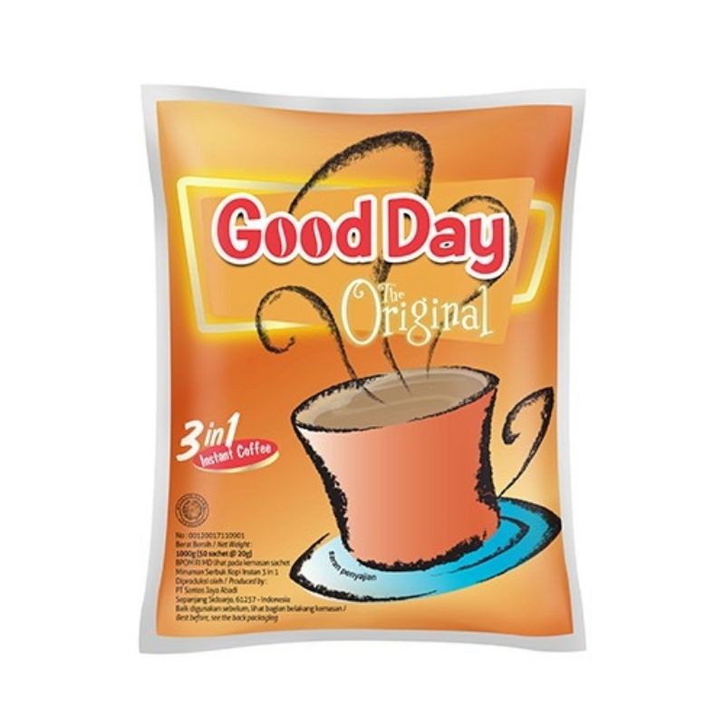Good Day Kopi 3in1 The Original Instan Coffee Pack Isi 50 Sachet/20gr