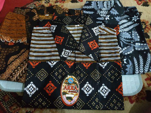 Bswart Batik Jumbo Hrb026 Kenongo Hem Pendek Padi Pekalongan M L Xl Batik Pria Murah Modern Grosir