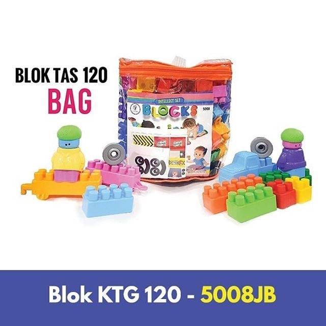 Block Susun anak ukuran besar tas isi 120pcs / Lego Susun / Balok Susun