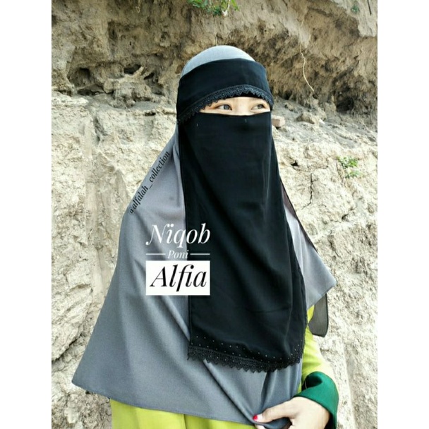 Niqob Bandana Alfia Poni Manik Premium Niqob Temboro Termurah Niqob Murah Viral Cadar Temboro