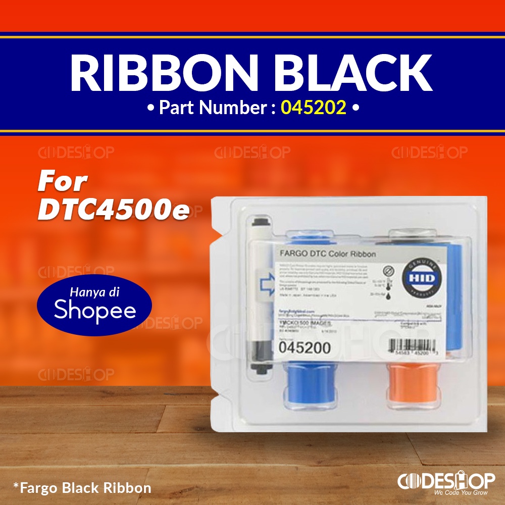 RIBBON FARGO DTC 4500 BLACK RESIN PN 045202 3000 IMAGE