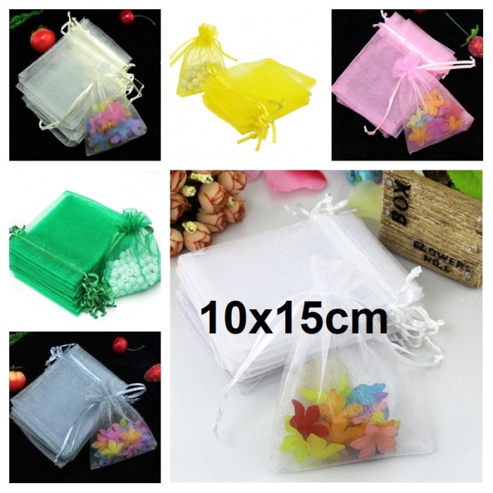 

NEW Organza Bag 10x15cm, Kantong Serut Organza (per pc) - Putih