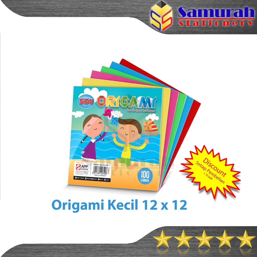 

Kertas Origami Kecil isi 100 Lembar Sidu / Kertas Lipat TK Kecil 12x12 Origami Sinar Dunia 12 x 12