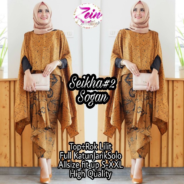 Seikha 2 sogan ORI ZEIN setelan kebaya casual kebaya cape Seikha 2 sogan ORI ZEIN setelan kebaya casual kebaya cape