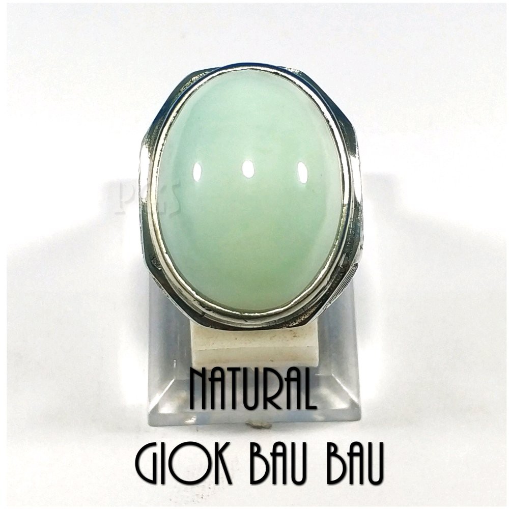 CINCIN BATU AKIK NATURAL GIOK BAU BAU HIJAU TOSCA ISTIMEWA