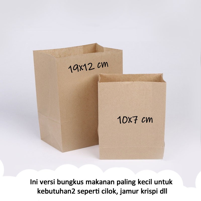 

Kantong Kertas Coklat Packaging Makanana Food Kraft / Bungkus Makanan / Bungkus Kebab Roti Kecil