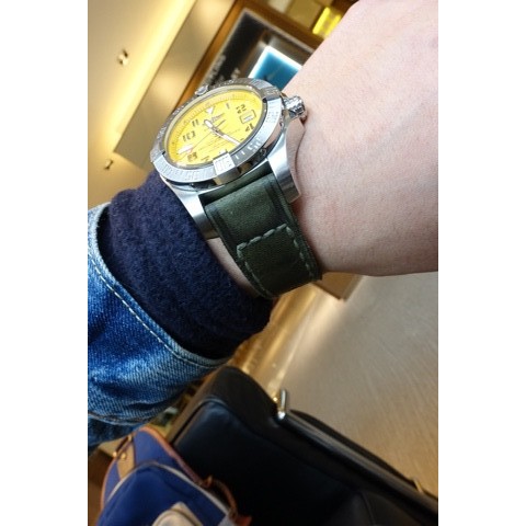Tali Kulit Model Trendy Gunny Straps Caitlin 7 untuk Breitling Navitimer Superocean Premier Avenger