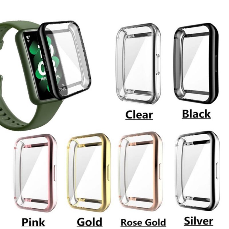 BUMPER TPU CASE HUAWEI BAND 7 SOFT SILICONE SILIKON SHELL CASING COVER BODY SCREEN PELINDUNG ANTI GORES LAYAR HUAWEI BAND 7 6 PRO PROTECTOR FULL BODY SCREEN SCREEN GUARD LCD HUAWEI BAND 7 6 PRO SOFT SILICON