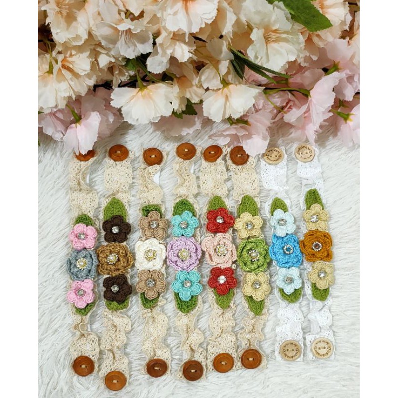 konektor/extender/pengait/penghubung masker brukat/brokat/tile/mutiara/handmade/payet/pesta/wedding