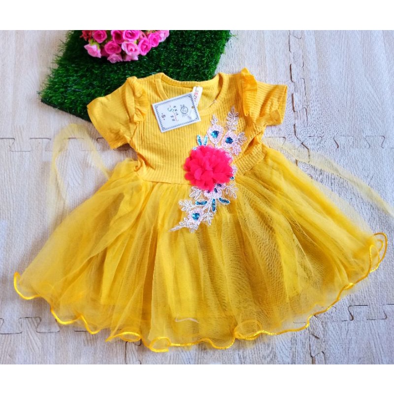 [0-4th] DRESS TUTU ANAK IMPORT PREMIUM MEWAH 0-4 TAHUN BUNGA PEONY / DRESS TUTU BUNGA MUTIARA PEONY GAUN PESTA ANAK IMPORT